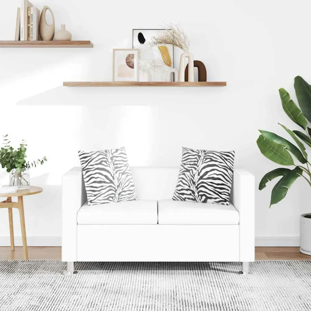 Banco de Jardim Sofá de 2 lugares couro artificial branco