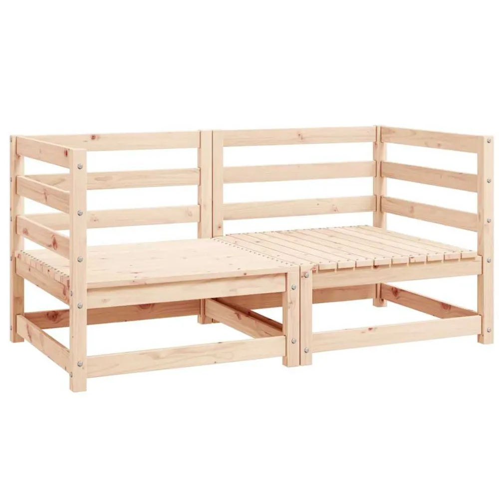 Banco de Jardim Sofás de canto para jardim 2 pcs madeira de pinho maciç