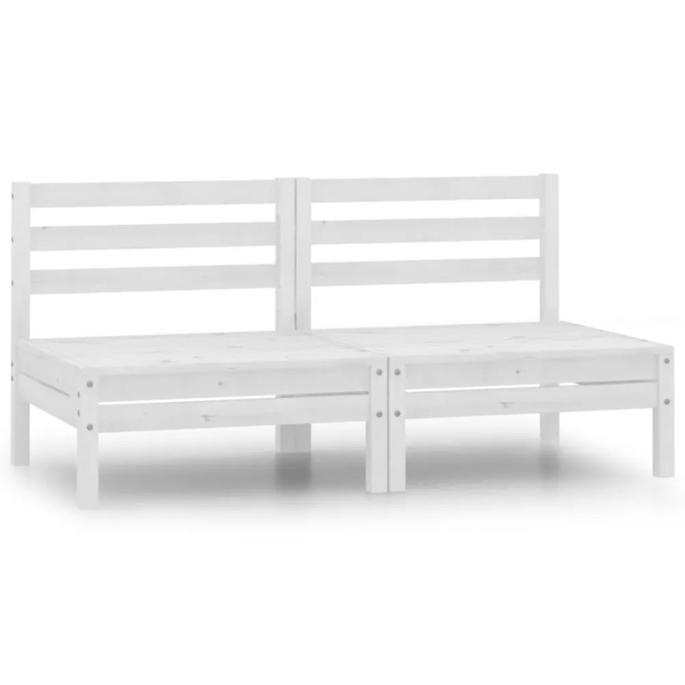 Banco de Jardim Sofás de centro para jardim 2 pcs madeira de pinho maciç branco