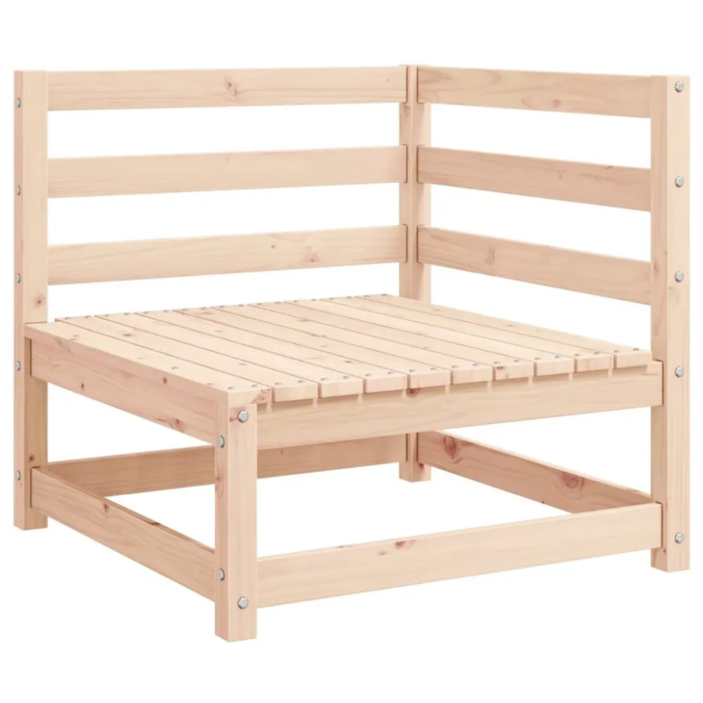 Banco de Madeira para Sofás de canto para jardim 2 pcs com almofadões pinho maciço