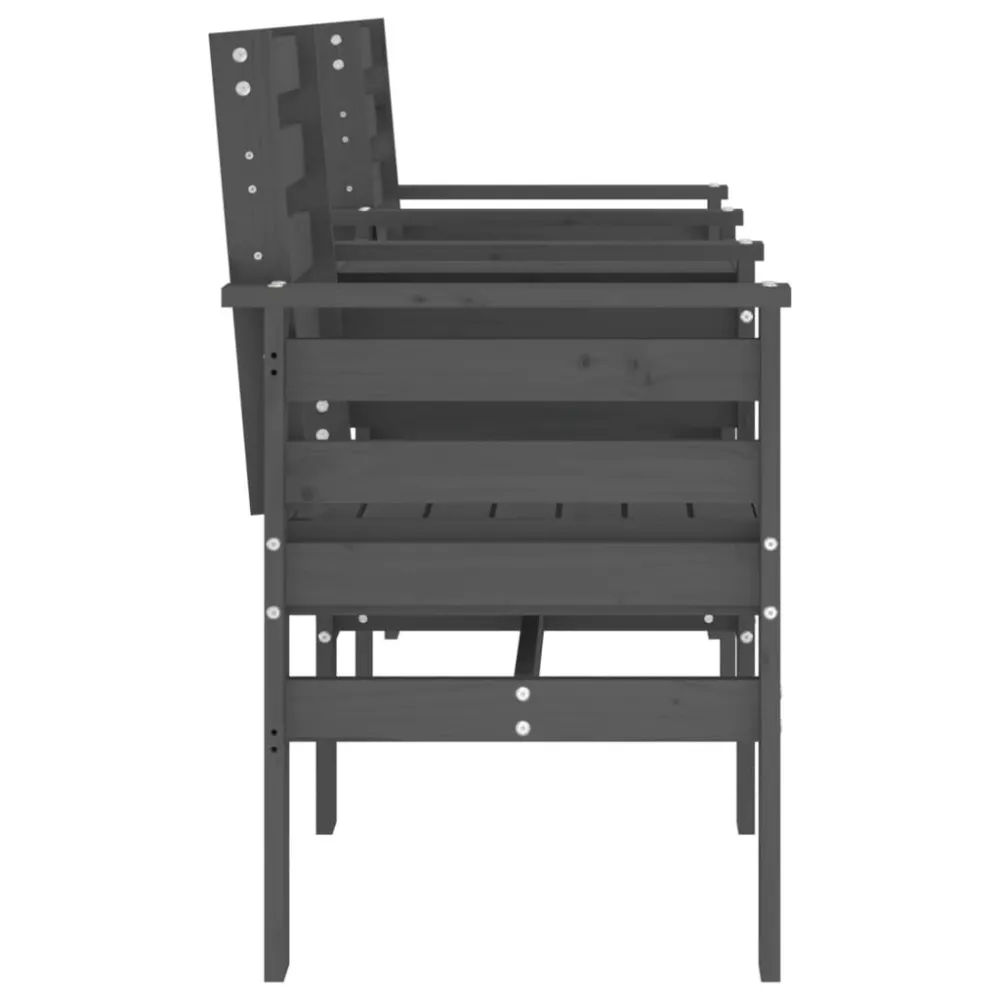 Cadeira de Balanço Banco de jardim 2 lugares com mesa pinho maciço cinzento
