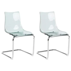 Cadeira de Balanço Conjunto de 2 cadeiras de jantar transparentes pretas MARSHALL