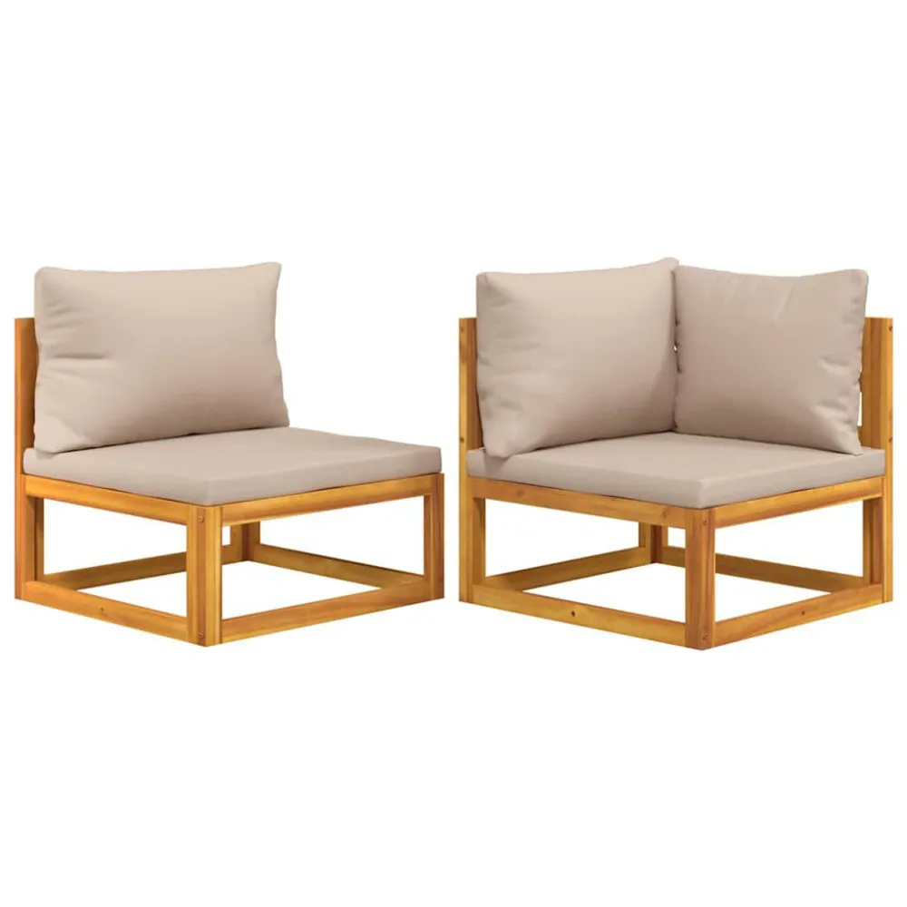 Cadeira de Balanço 2 pcs conjunto de sofás de jardim com almofadões acácia maciç