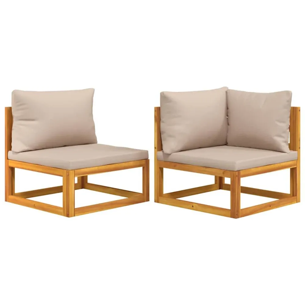 Cadeira de Balanço 2 pcs conjunto de sofás de jardim com almofadões acácia maciç