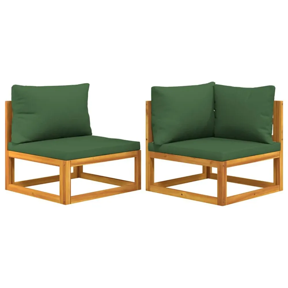Cadeira de Balanço 2 pcs conjunto de sofás de jardim com almofadões acácia maciç