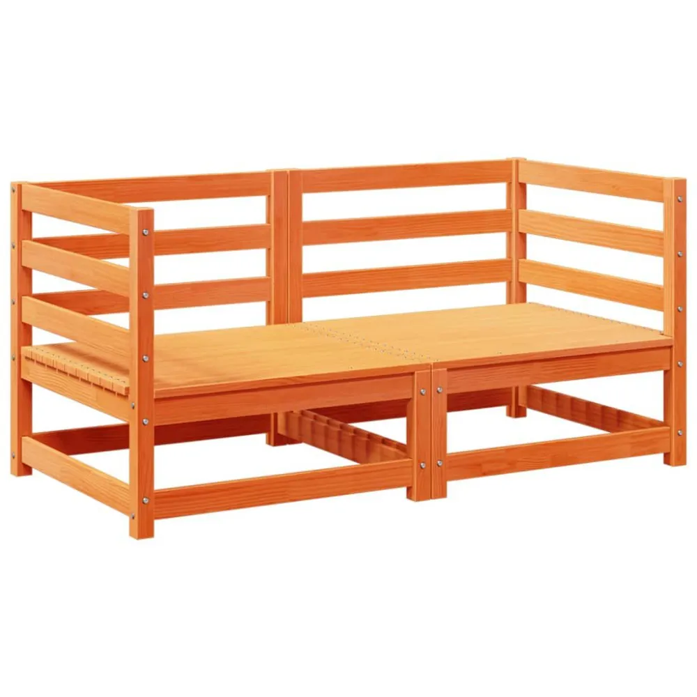Cadeira de Balanço 2 pcs conjunto sofás de jardim madeira de pinho castanho cera