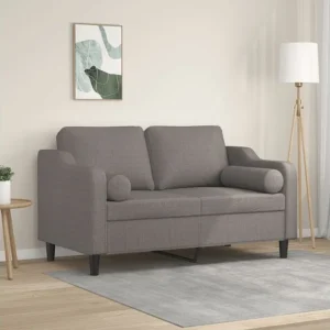 Cadeira de Balanço Sofá 2 lug. +almofadas decoração 120cm tecido cinza-acastanhado