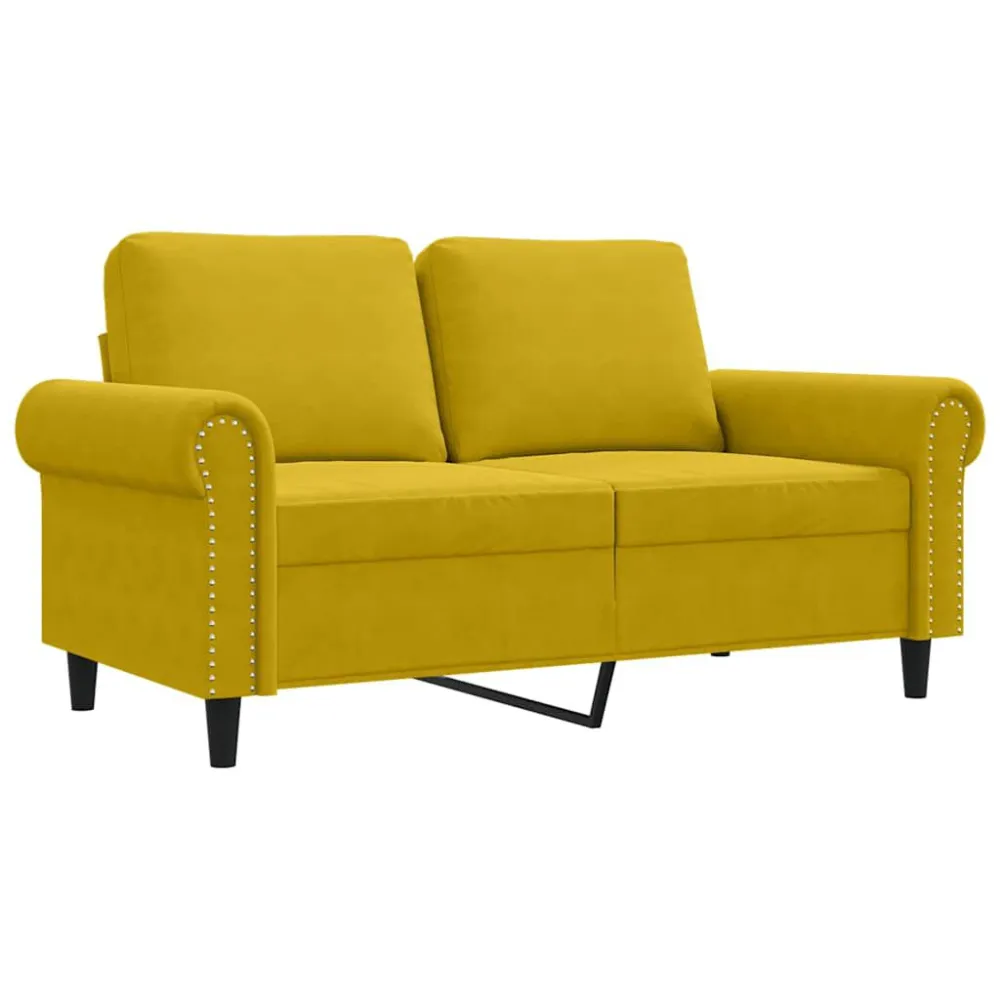 Cadeira de Balanço Sofá de 2 lugares veludo 120 cm amarelo
