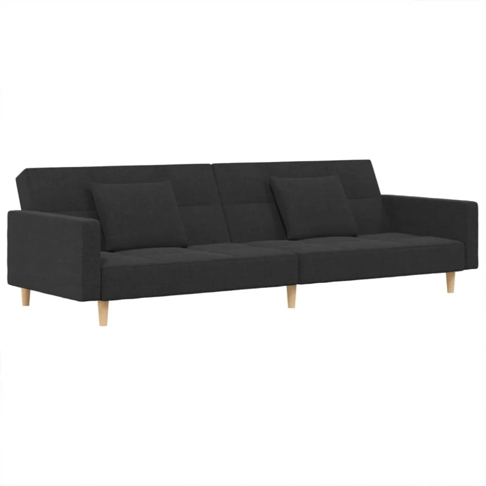 Cadeira de Balanço Sofá-cama 2 lugares com duas almofadas tecido cinzento-escuro