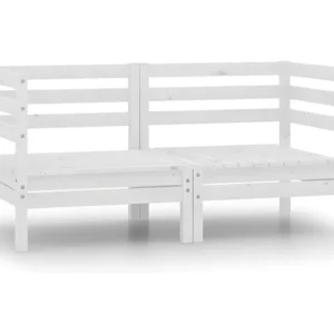 Cadeira de Balanço Sofás de canto para jardim 2 peças madeira de pinho maciç branco