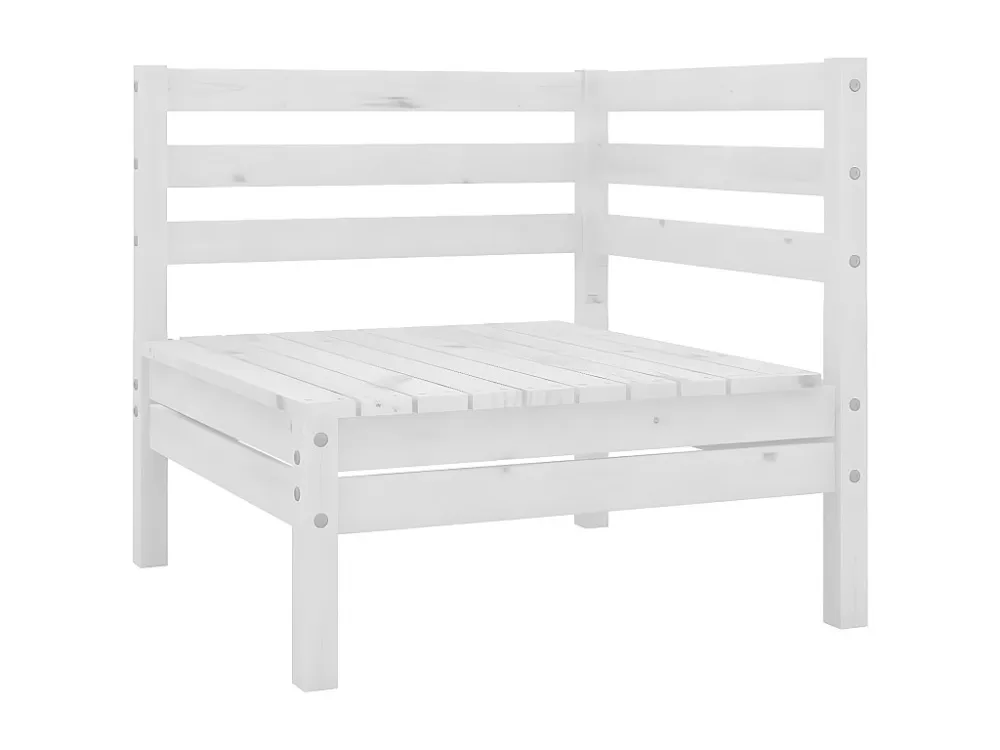 Cadeira de Balanço Sofás de canto para jardim 2 peças madeira de pinho maciç branco