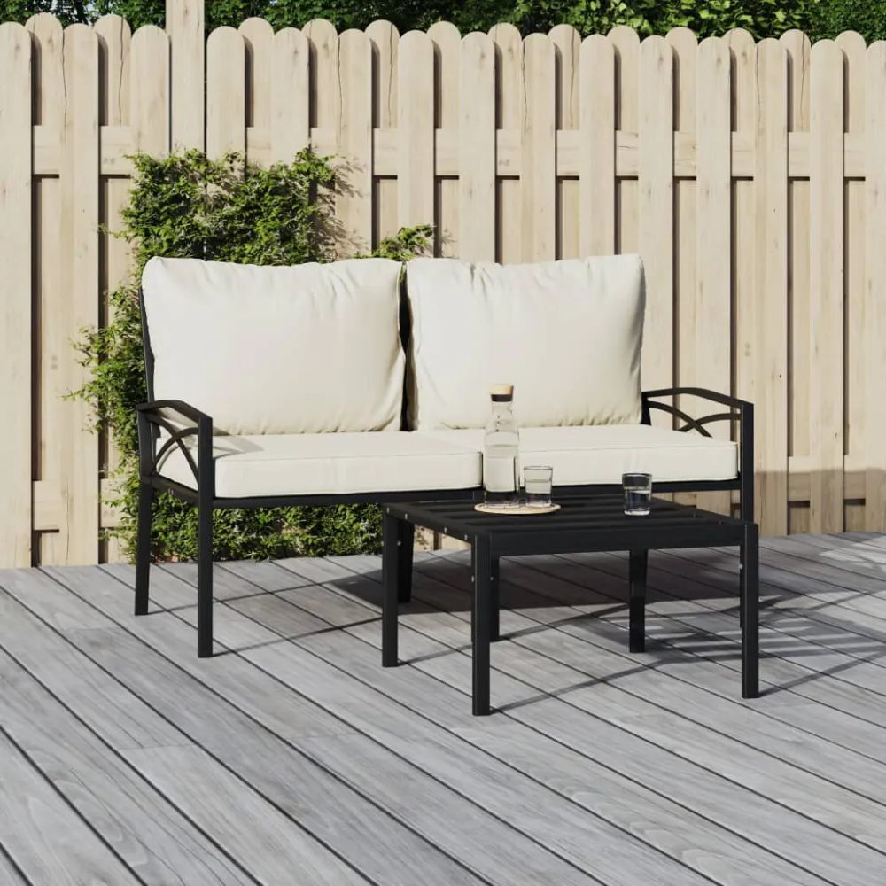 Cadeira Dobrável Cadeiras de jardim com almofadões cor areia 2 pcs 62x75x79cm ço