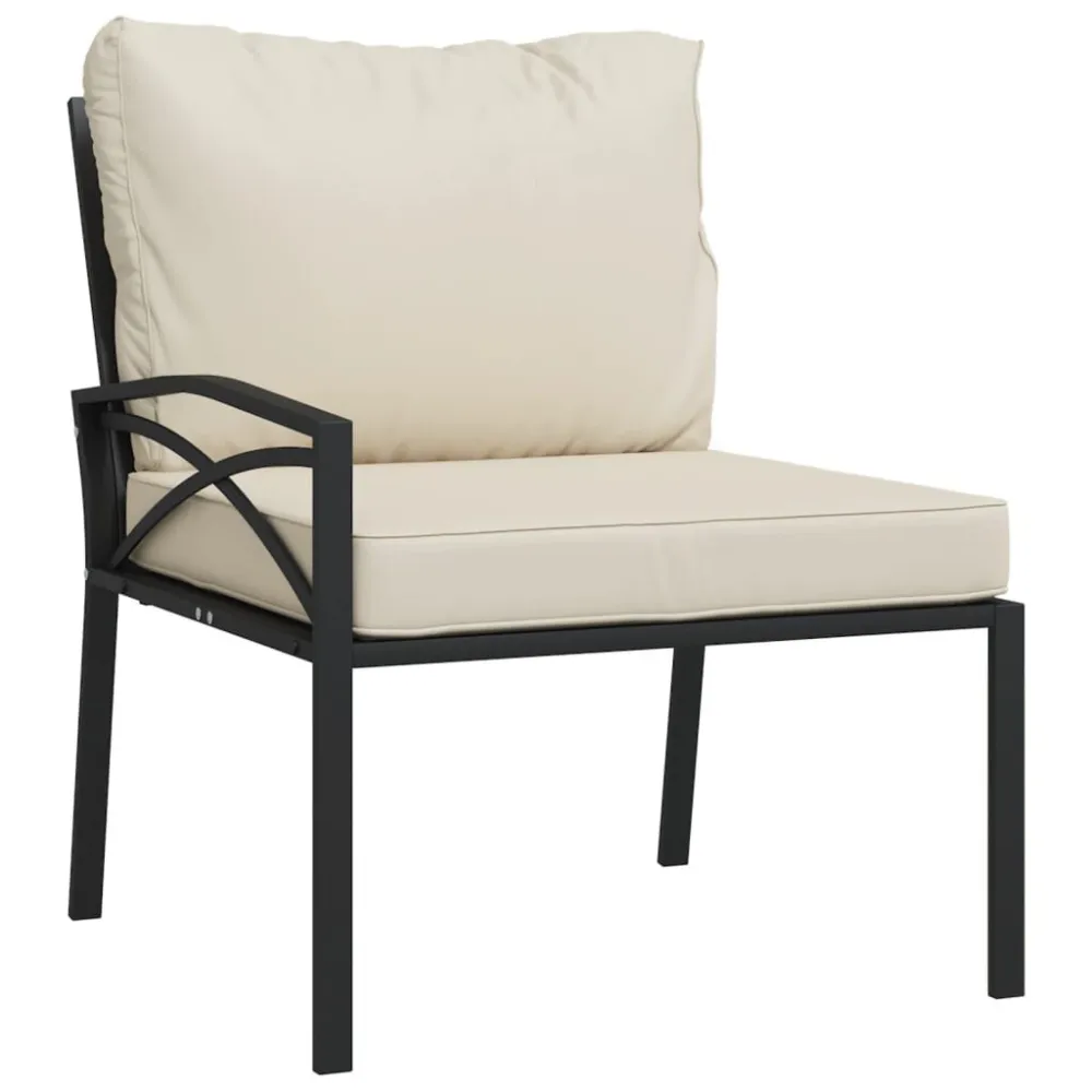 Cadeira Dobrável Cadeiras de jardim com almofadões cor areia 2 pcs 62x75x79cm ço
