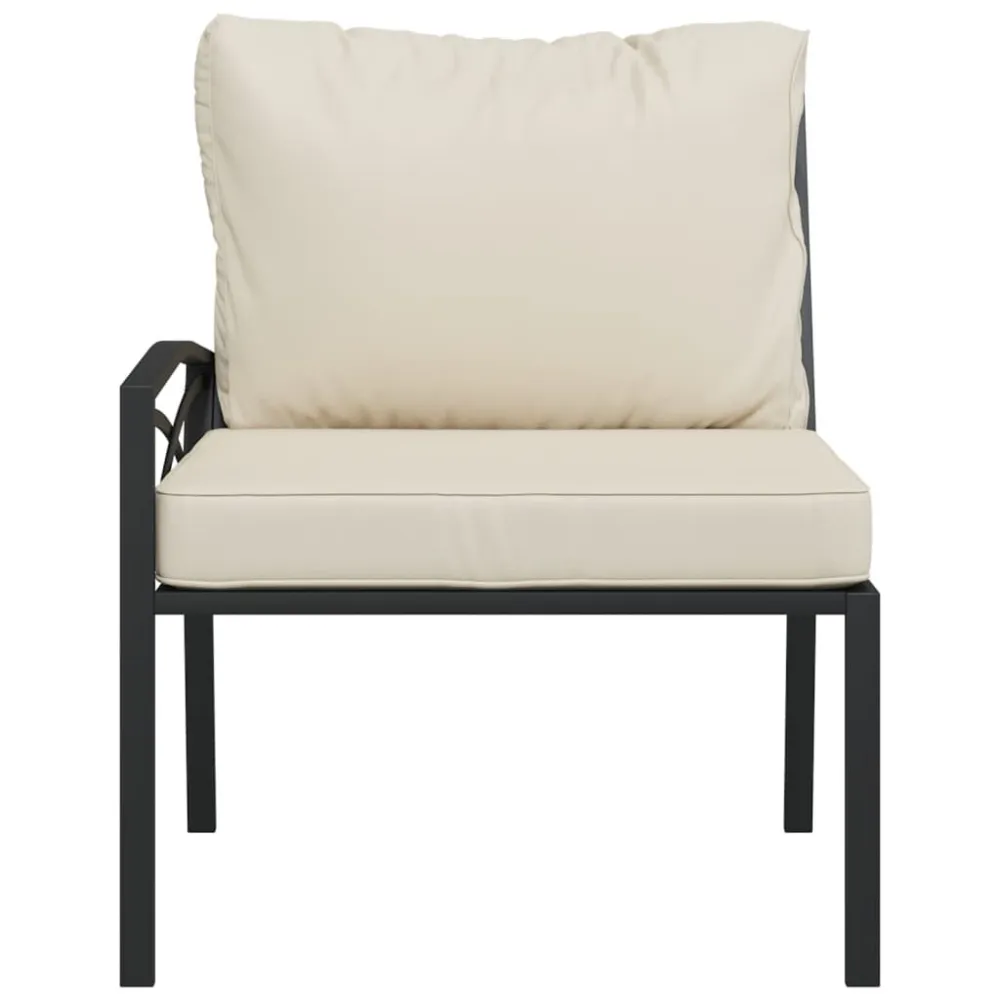 Cadeira Dobrável Cadeiras de jardim com almofadões cor areia 2 pcs 62x75x79cm ço
