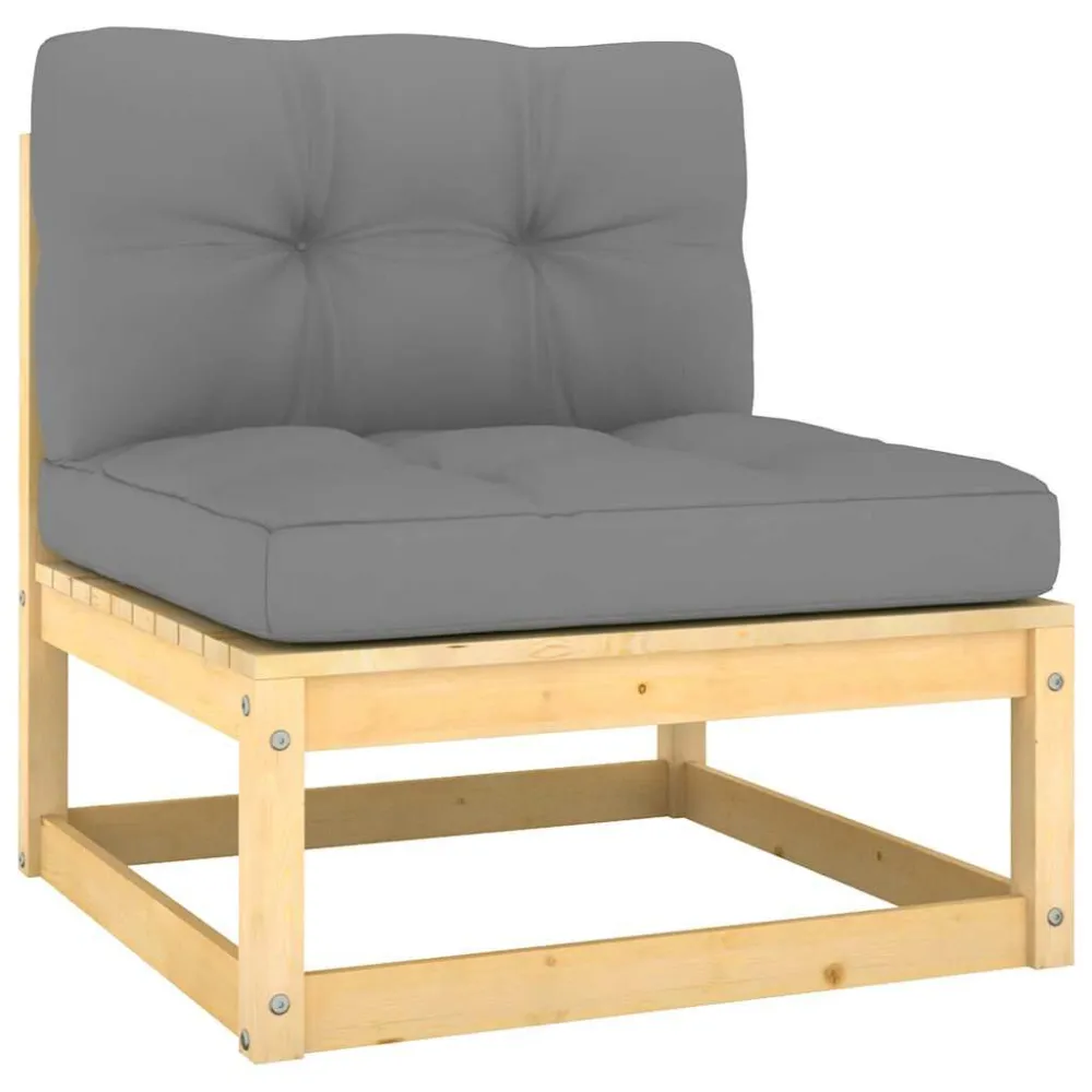 Cadeira Dobrável 2 pcs conjunto lounge de jardim com almofadões pinho maciço