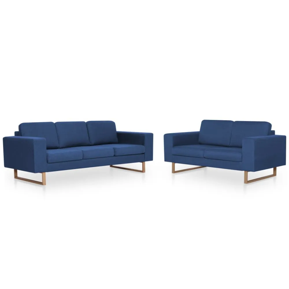 Cadeira Dobrável 2 pcs conjunto de sofás tecido azul