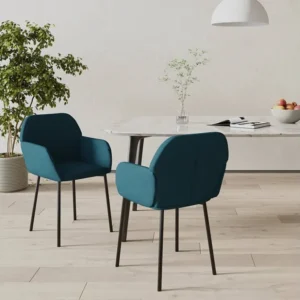 Cadeira de Jardim Cadeiras de jantar 2 pcs veludo azul