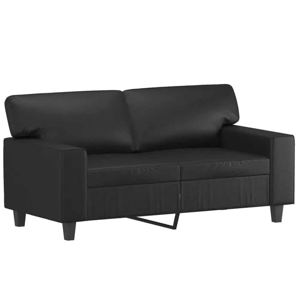 Cadeira de Jardim 2 pcs conjunto de sofás couro artificial preto