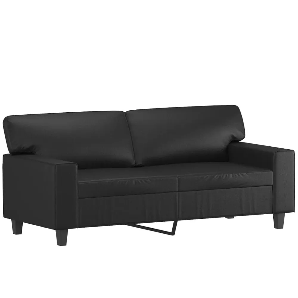 Cadeira de Jardim 2 pcs conjunto de sofás couro artificial preto
