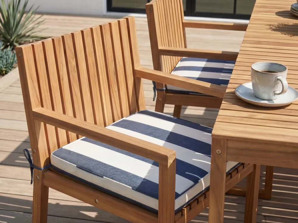 Cadeira de jardim SASSARI II Azul marinho com Encosto Ajustável