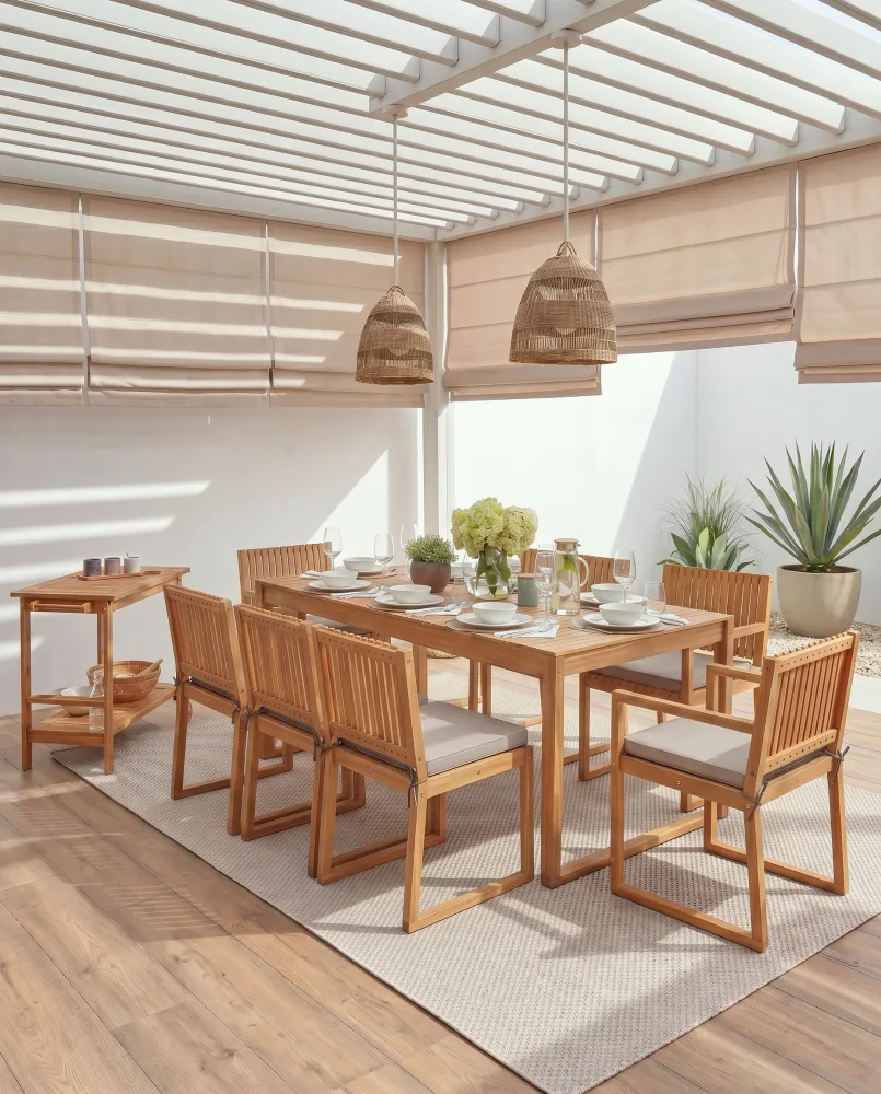 Cadeira de jardim SASSARI II Taupe com Revestimento em Textilene
