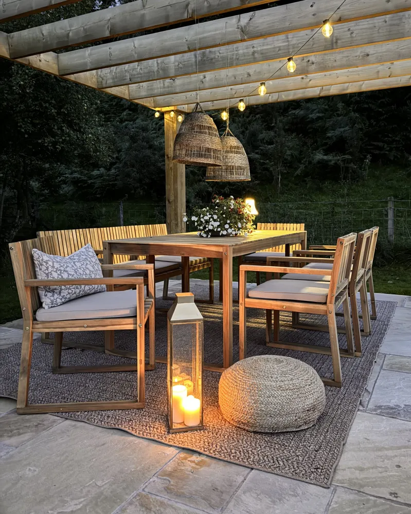 Cadeira de jardim SASSARI II Taupe com Revestimento em Textilene