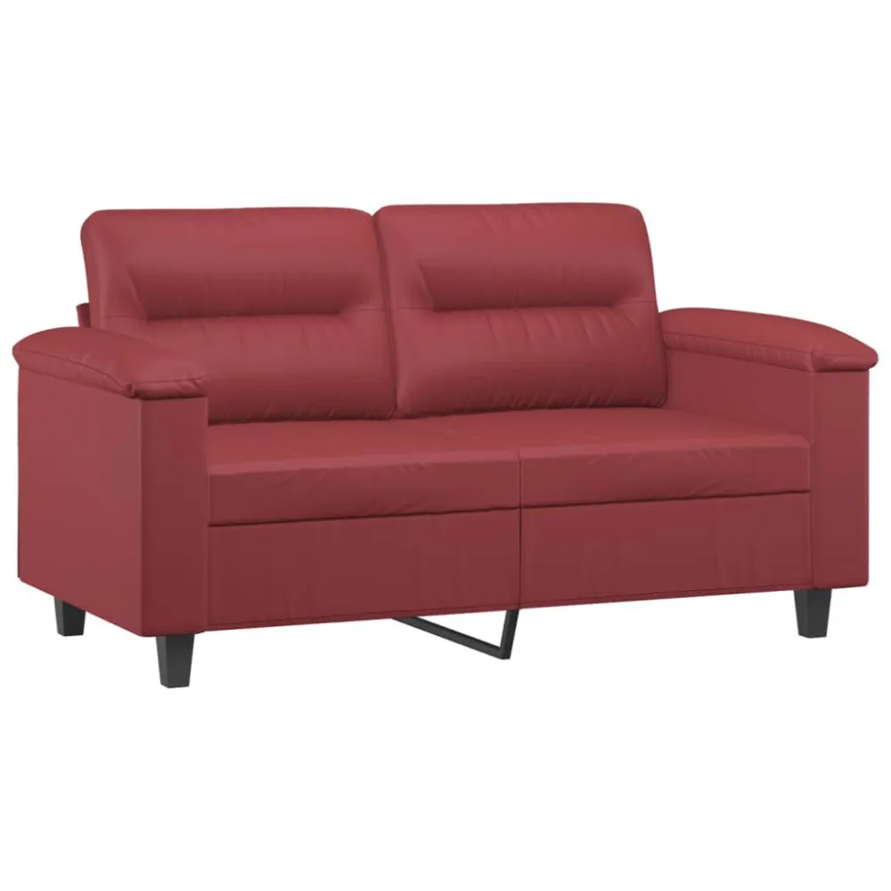 Cadeira de Jardim Sofá de 2 lugares 120 cm couro artificial vermelho tinto