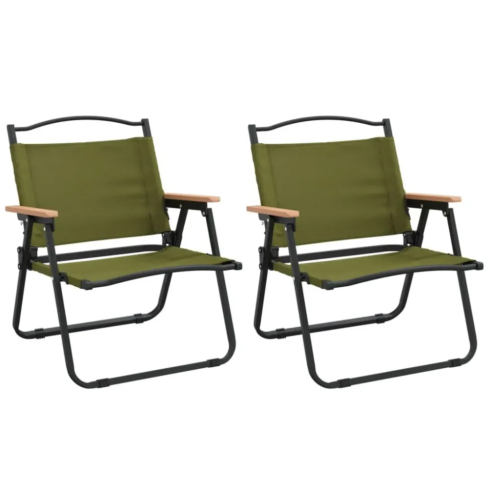 Cadeiras de campismo 2 pcs 54x43x59 cm tecido oxford verde | Montagem Fácil e Rápida