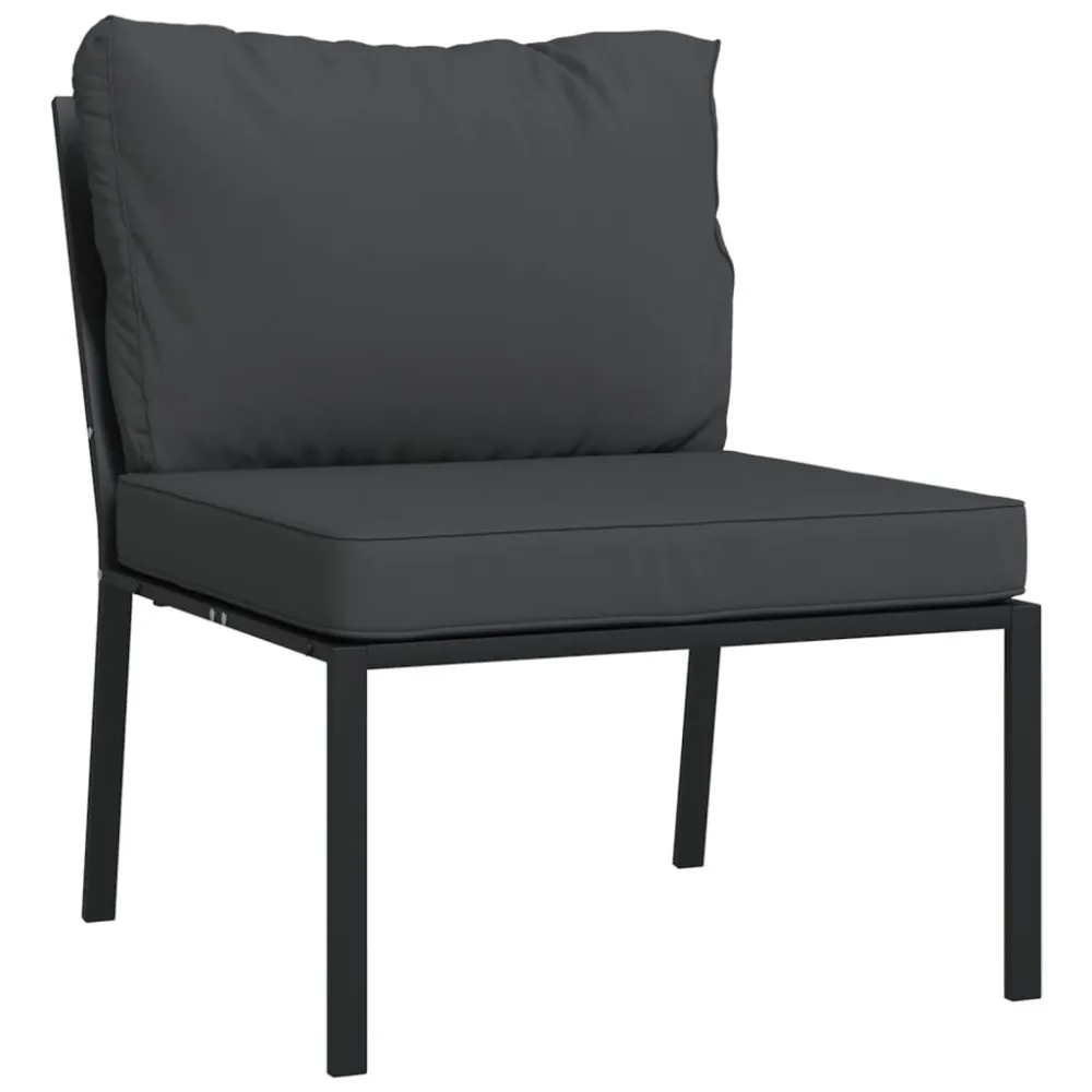 Cadeiras de jardim com almofadões cinzentos 2 pcs 60x74x79cm ço Dobrável e Portátil