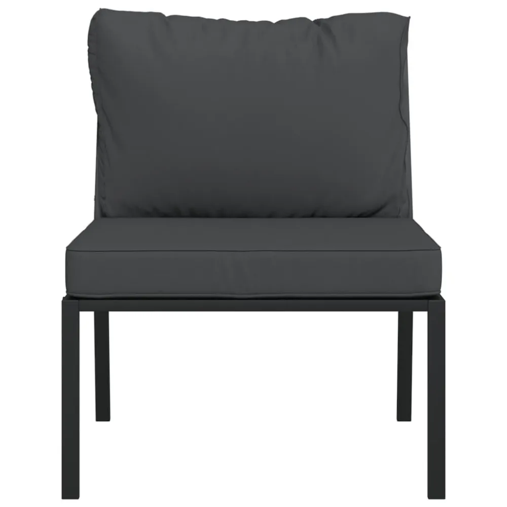 Cadeiras de jardim com almofadões cinzentos 2 pcs 60x74x79cm ço Dobrável e Portátil