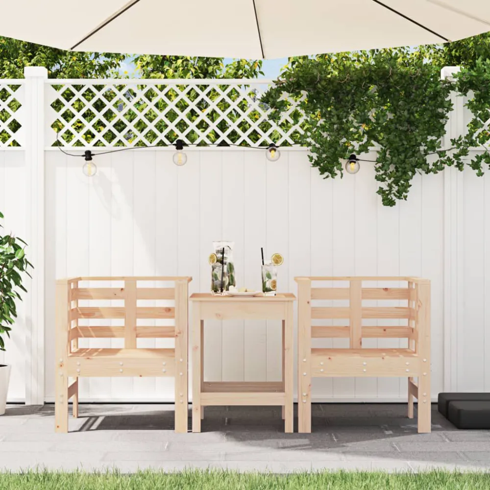 Cadeiras de jardim 2 pcs 61,5x53x71 cm madeira de pinho maciç com Almofada Inclusa