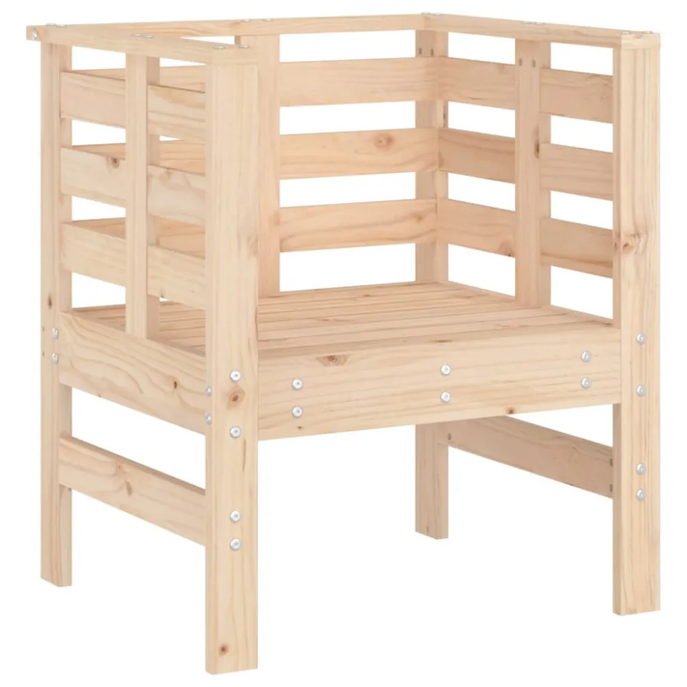 Cadeiras de jardim 2 pcs 61,5x53x71 cm madeira de pinho maciç com Almofada Inclusa
