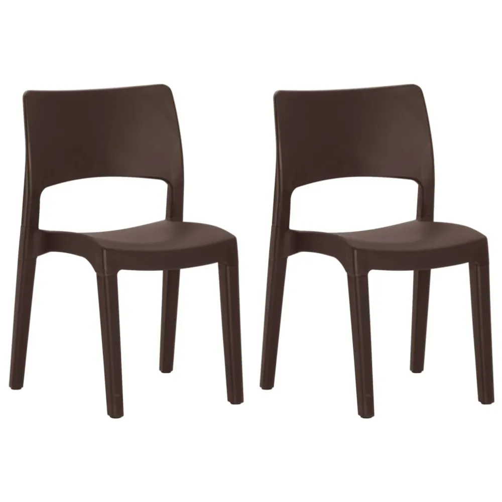Cadeiras de jardim 2 pcs polipropileno cor moca | Montagem Fácil e Rápida