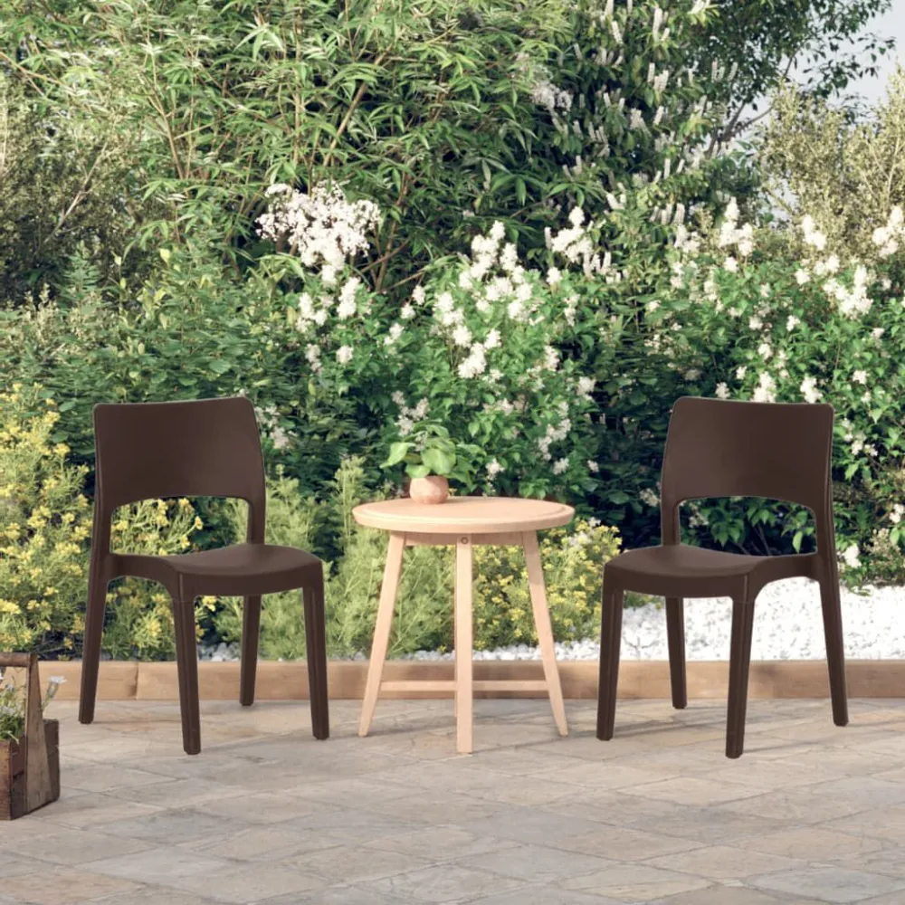Cadeiras de jardim 2 pcs polipropileno cor moca | Montagem Fácil e Rápida