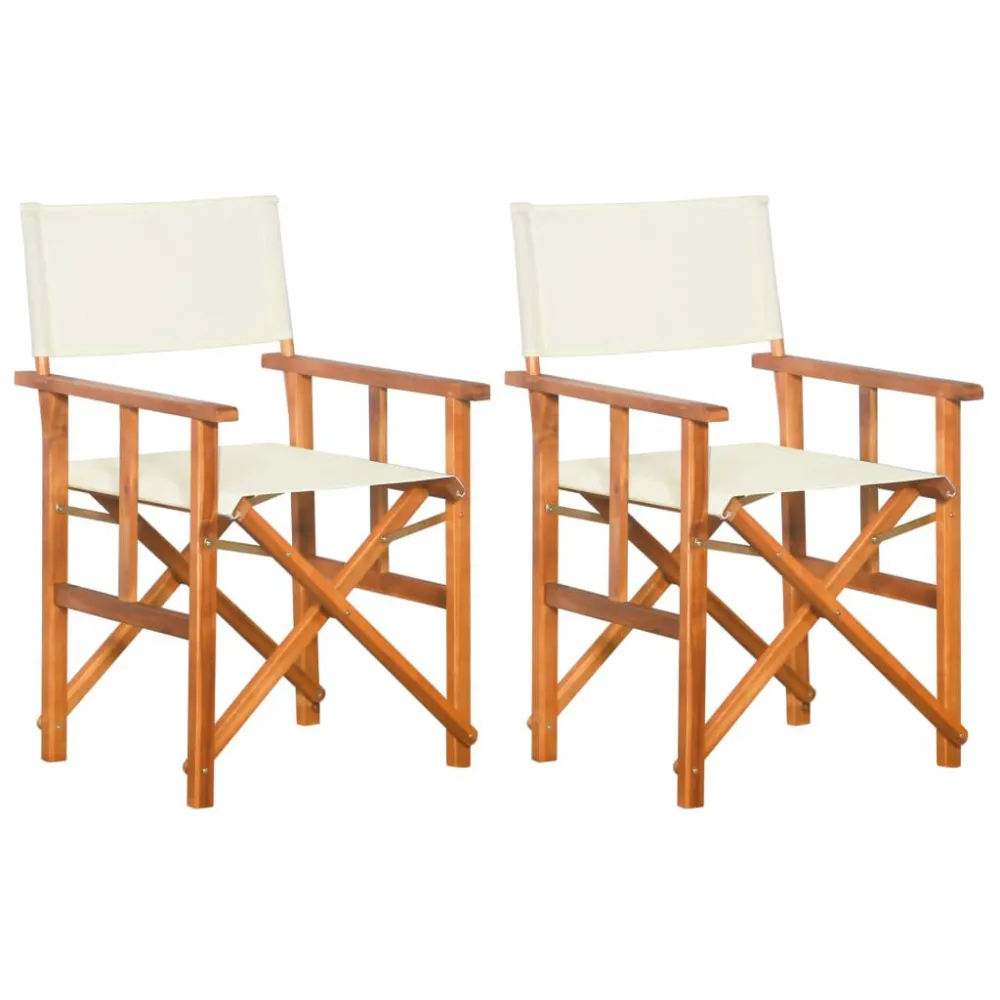 Cadeiras de realizador 2 pcs madeira de acácia sólida para Piscina e Jardim