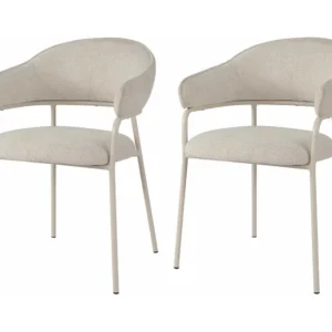Cadeiras Rebecca Mobili Dorstenia 82,5x57x56,5 Tecido de Poliéster ço Branco Pérola Inovador CONJUNTO 2 peças