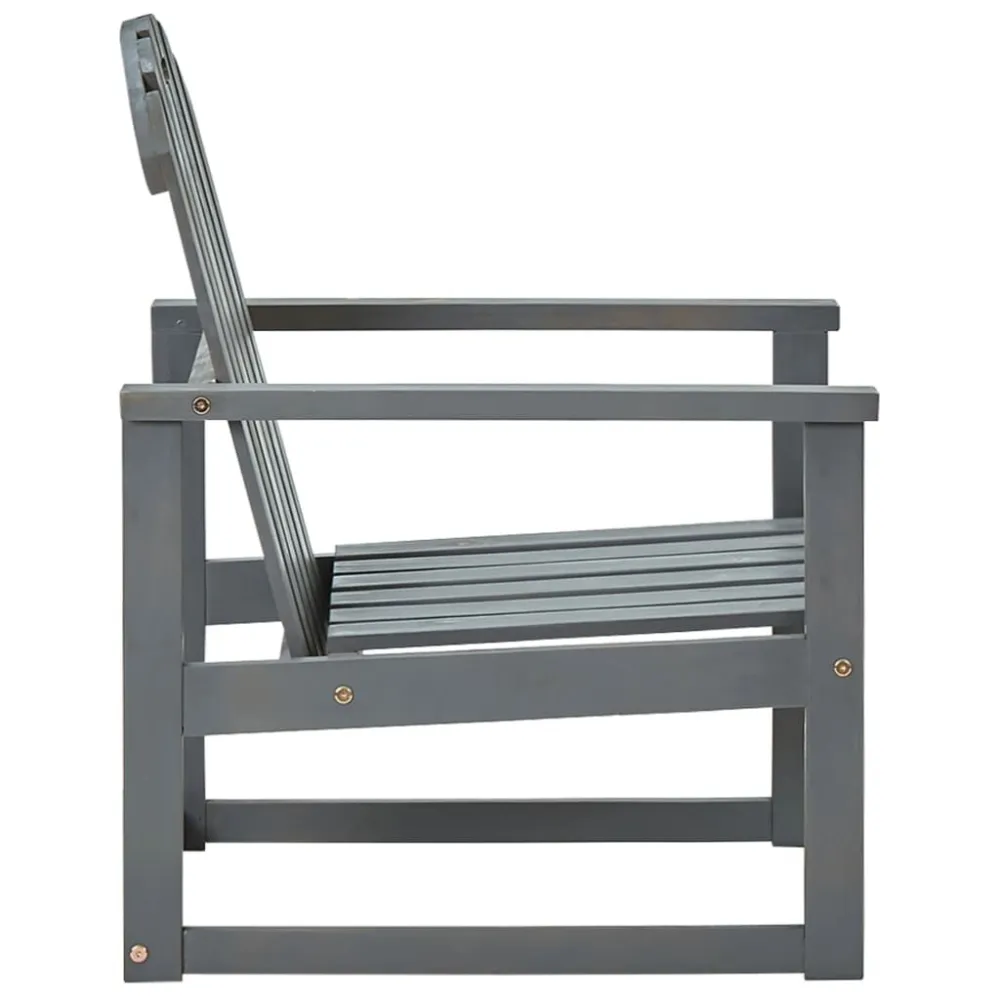 Cadeirões de jardim 2 pcs madeira de acácia maciç cinzento | Resistente à Chuva | Confortável