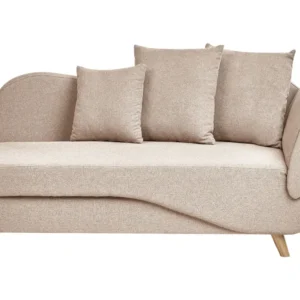 Chaise-longue à direita com arrumação em tecido castanho óbvio MERI II