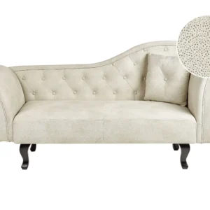 Chaise-longue à direita em veludo creme óbvio LATTES II