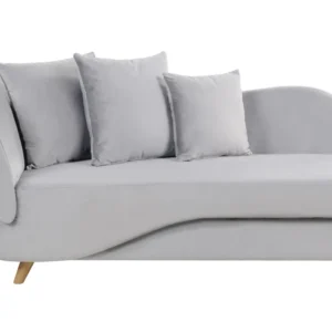 Chaise-longue à esquerda com arrumação em veludo cinzento nítido MERI II Dobrável e Portátil