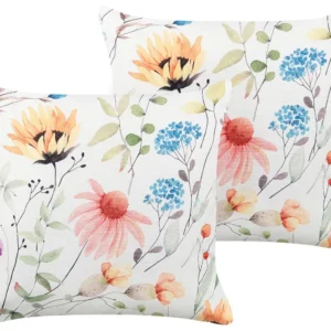 Conjunto de 2 almofadas decorativas de jardim com padrão floral colorido 45 x 45 cm MONESI