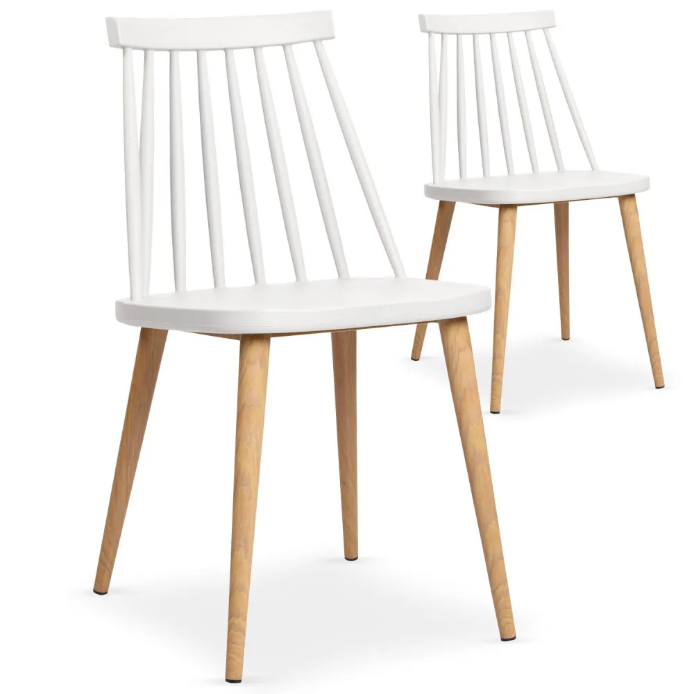 Conjunto de 2 cadeiras escandinavas Trouville Branco | Resistente à Chuva | Confortável