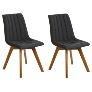 Conjunto de 2 cadeiras de jantar pretas CALGARY com Revestimento em Textilene