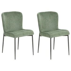 Conjunto de 2 cadeiras de jantar em tecido verde ADA para Relaxamento ao Ar Livre