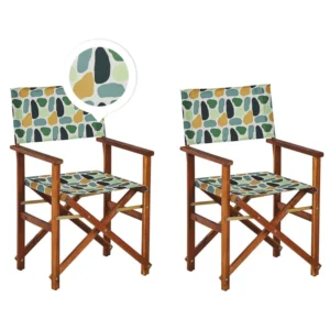 Conjunto de 2 cadeiras de jardim CINE Madeira de acácia Colorido