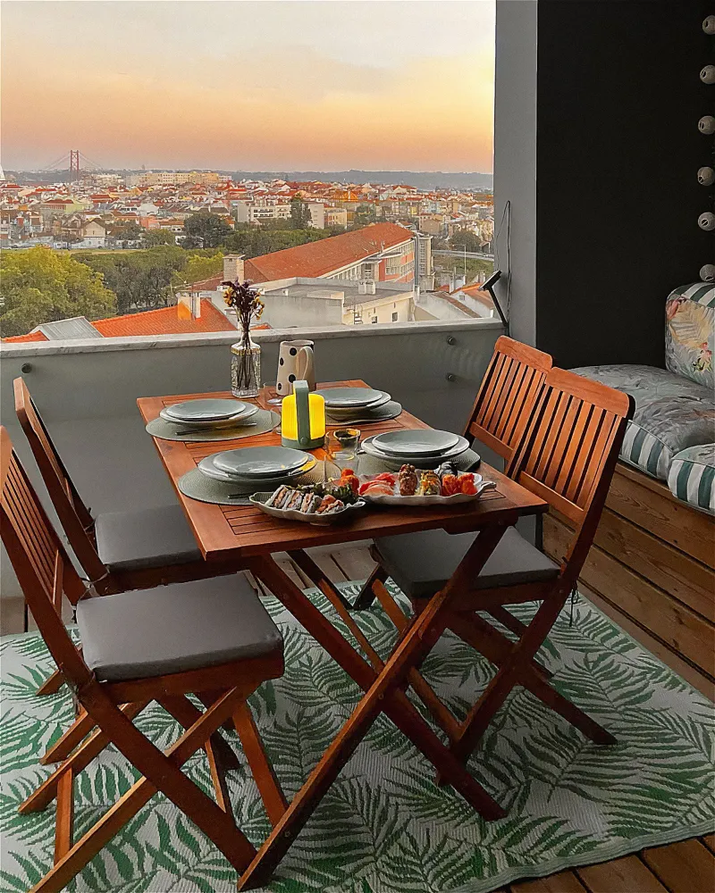 Conjunto de 2 cadeiras de jardim com almofadas CENTO Madeira de acácia Cinzento com Apoio para Bebidas