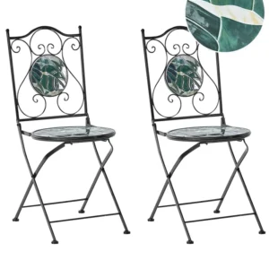 Conjunto de 2 cadeiras de jardim COZZANA Metálico Preto para Piscina e Jardim