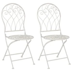 Conjunto de 2 cadeiras de jardim STIFFE Metálico Branco