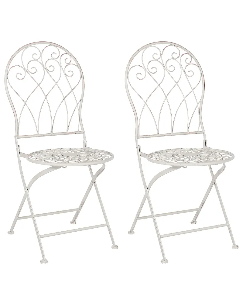 Conjunto de 2 cadeiras de jardim STIFFE Metálico Branco