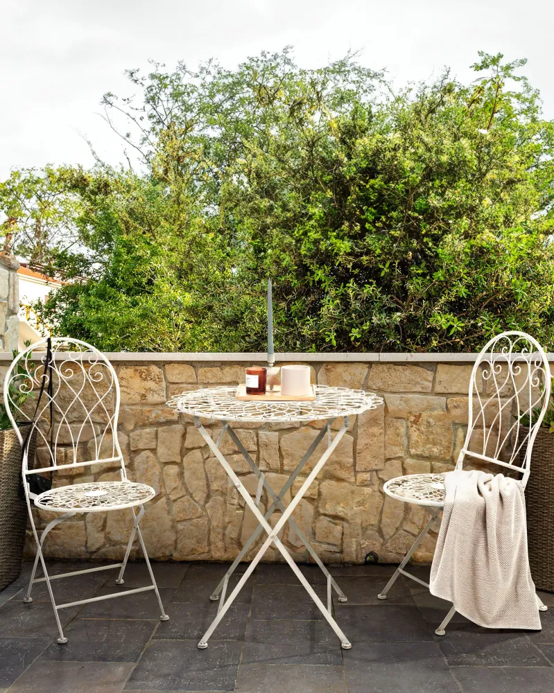 Conjunto de 2 cadeiras de jardim STIFFE Metálico Branco